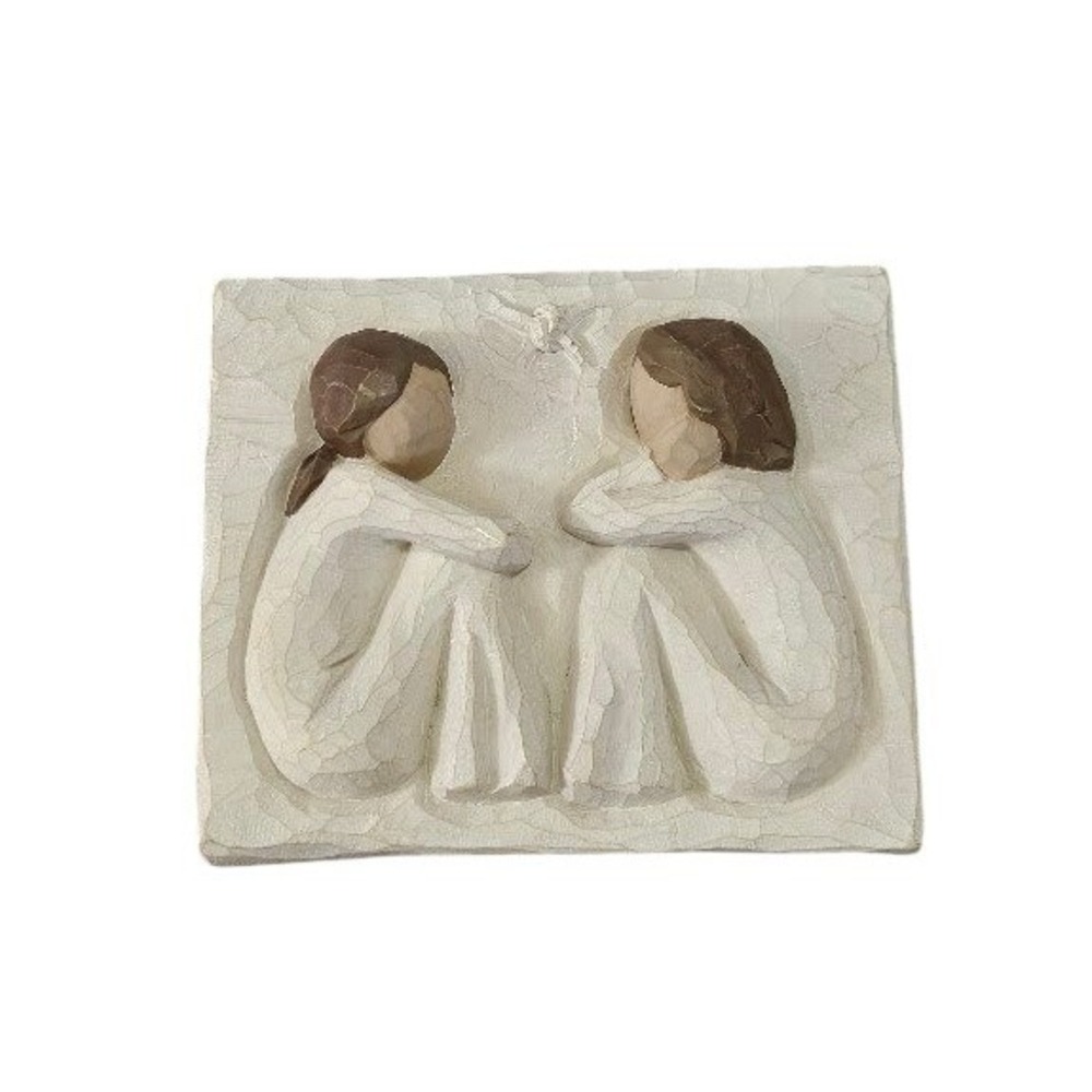 Willow Tree Friendship Wall Plaque Susan Lordi DEMDACO 2001 Resin 4x4 Square